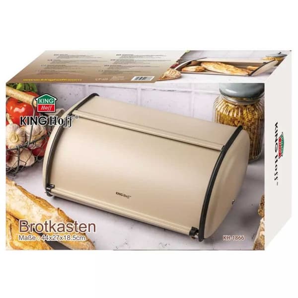 Brödlåda - KINGHOFF - KH-1866 - Lackat rostfritt stål - Färg beige - Dimensioner 18,5x27x44 cm