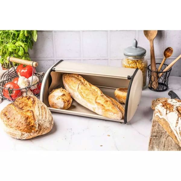 Brödlåda - KINGHOFF - KH-1866 - Lackat rostfritt stål - Färg beige - Dimensioner 18,5x27x44 cm