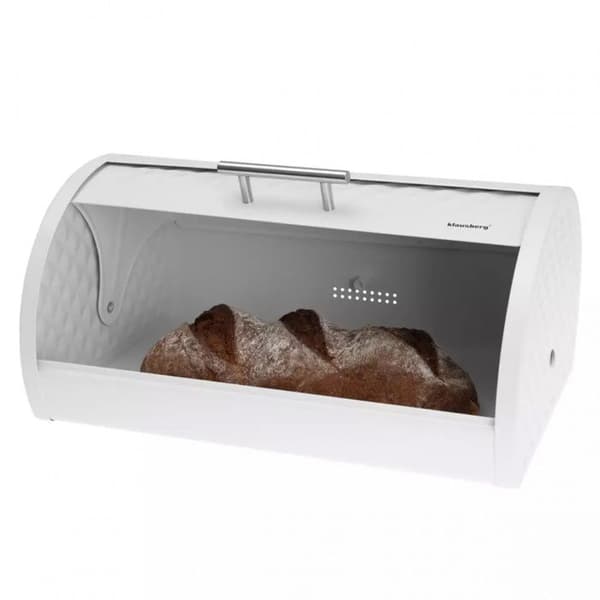 Brödlåda - KLAUSBERG - KB-7541 - Vit metall - Modern design - Diamantlock
