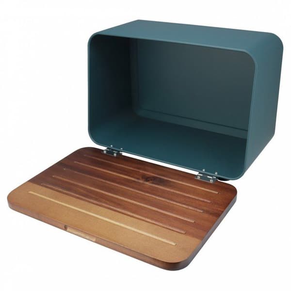 Brödbox - HUSLA - 73939 - Rostfritt stål - Täckning i akaciaträ - Modern design