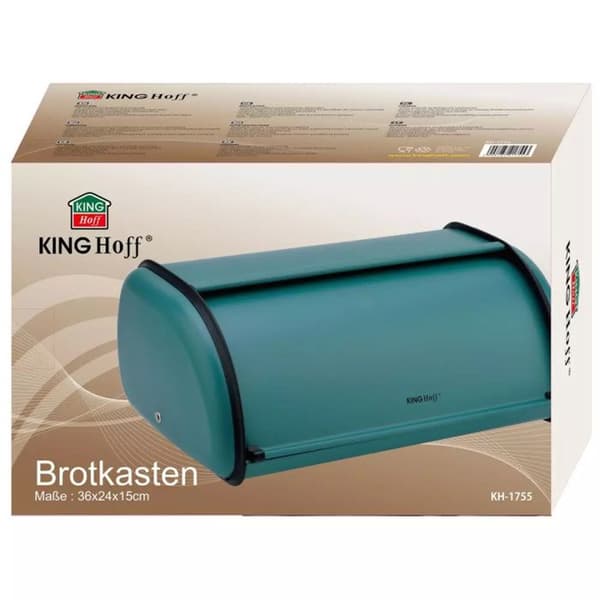 Brödkärl - KINGHOFF - KH-1755 - Lackad rostfri stål - Grön färg - Contemporary design