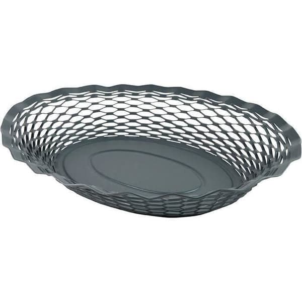 ROGER ORFEVRE - Vintage Oval Brödkorg 25x18cm Frostad Grå