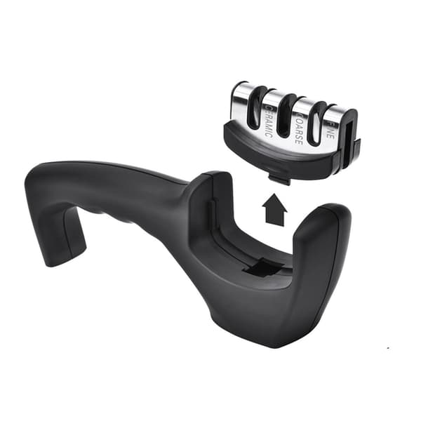 Knivsliper med 3 keramiske og diamantbelagte slipeskiver, bladbredde maks. 4 mm