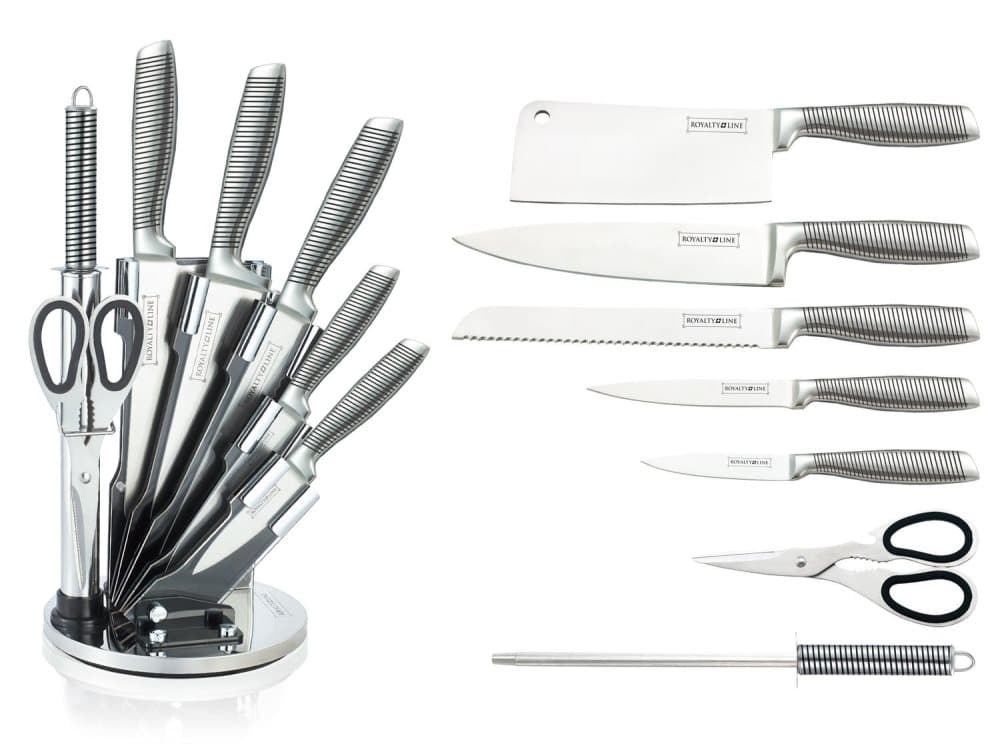 Royalty Line RL-KSS700N; 8PCS knivsæt med 360 ° roterende fod