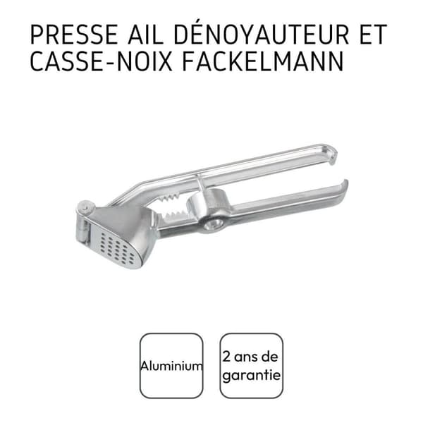 3-i-1 vitlökspress, pitter, nötknäppare, Fackelmann vitlökspress ref. 45606