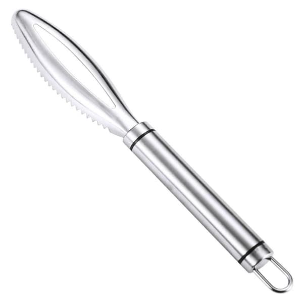 Fish Scale Remover/Fish Scaler - Stainless Steel Oval Broad Serrated