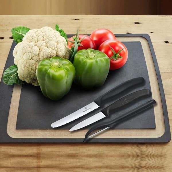 VICTORINOX Set med 3 Swiss Classic grönsaksknivar svart