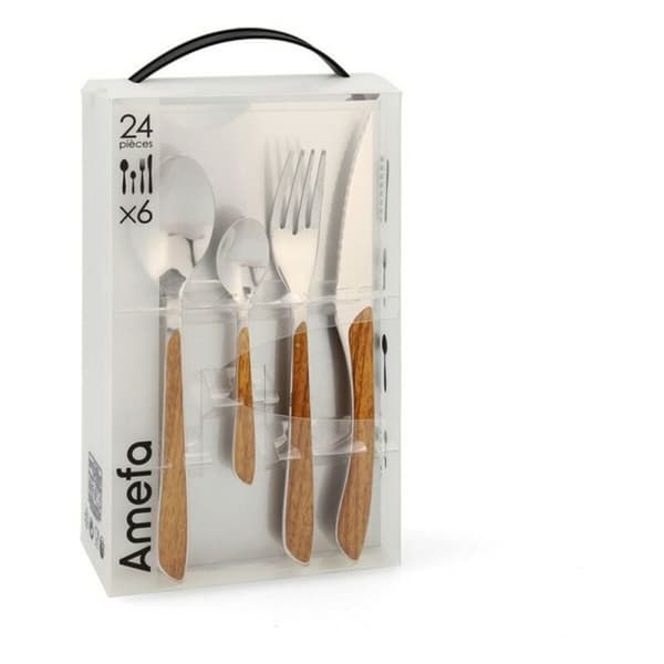 Bestick-set Amefa 2274PWPA10C40 Trä Metall Rostfritt stål 24 Delar