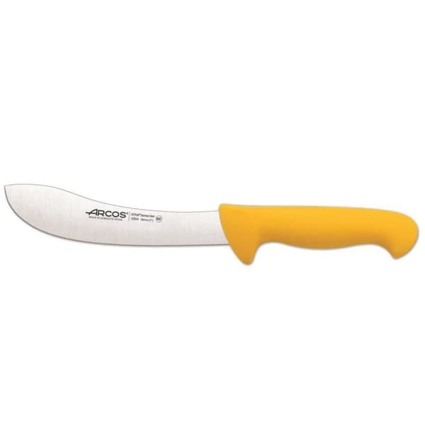 Arcos Couleur - Prof 295400 skinnkniv i Nitrum rostfritt stål och mangogul polypropen ergonomisk med 19 cm blad,