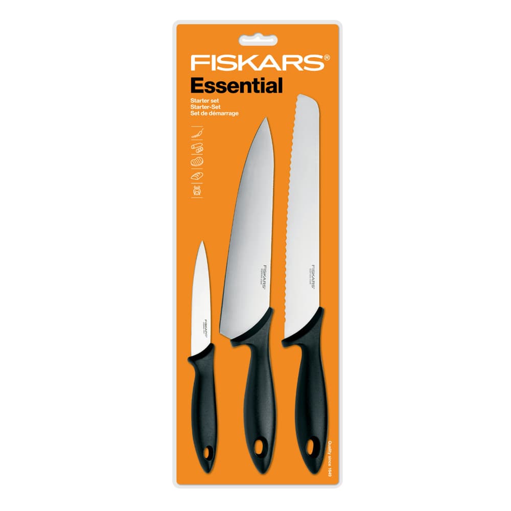 Fiskars Essential Knivset 3 Knivar