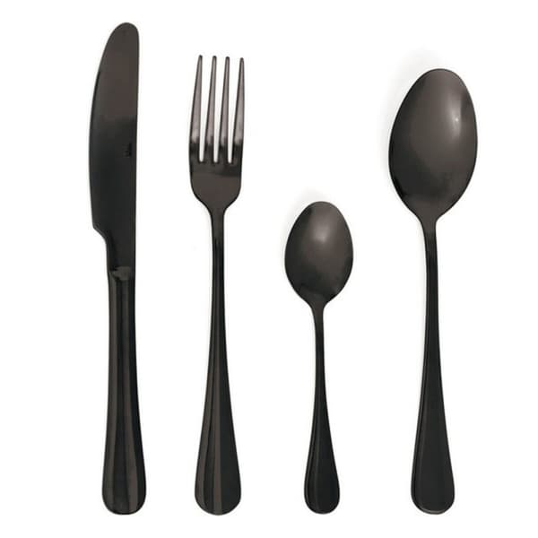 Bestick-set Quid Celebrant Metall 24 Delar - Svart