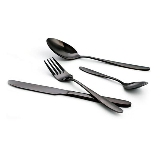 Bestick-set Quid Celebrant Metall 24 Delar - Svart