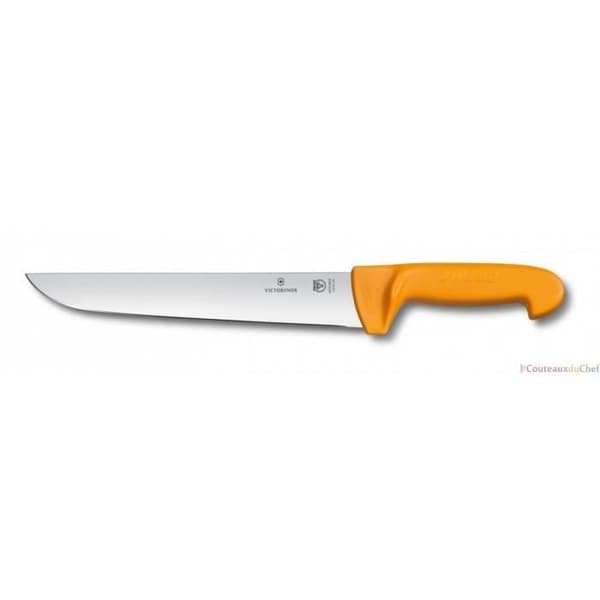 Professionell slaktkniv - VICTORINOX SWIBO - 21 cm blad i rostfritt stål - gult halkfritt handtag