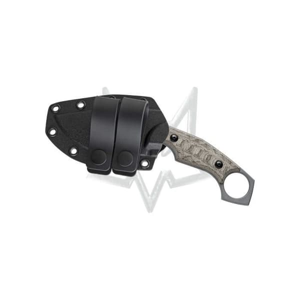Fox Monkey Thumper Fixed Bld - The Stonewashed Niolox Steel Blade Knife - Canvas Micarta Green eller eller