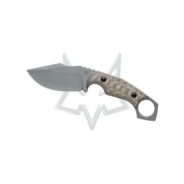 Fox Monkey Thumper Fixed Bld - The Stonewashed Niolox Steel Blade Knife - Canvas Micarta Green eller eller