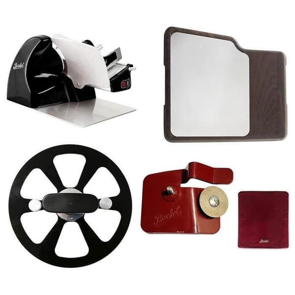 Berkel - Home Line 200 Black+Rostfri skärbräda,Trä+Rött lock+Blade Extractor+Sharpener for Home Line