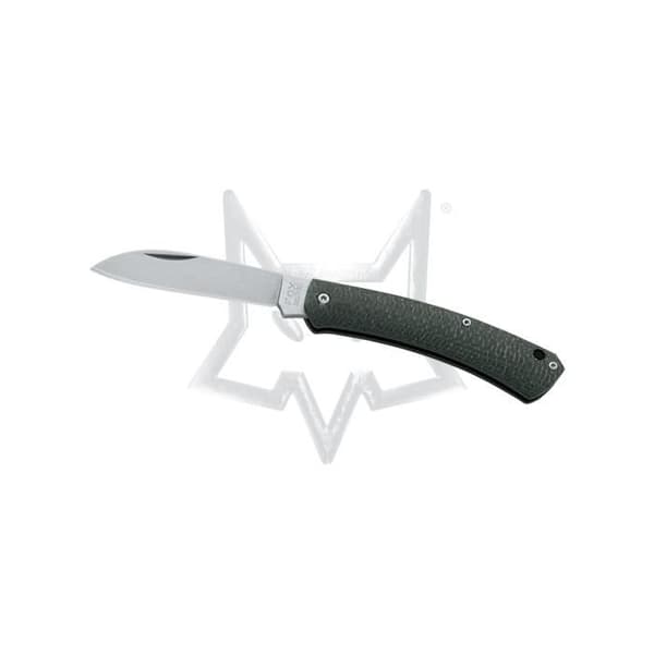 Fox Nauta Edc Slipfog. Yuta micarta hndl svart kniv - 420c stentvättad rostfritt stålblad