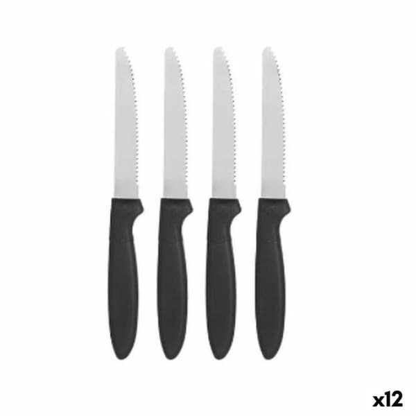 Knivsæt Kinvara CN-KT172244F Sort Sølvfarvet Rustfrit stål Plastik 19,5 cm (12 enheder)