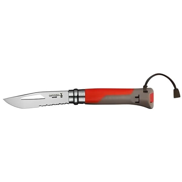 Utomhuskniv N°8 Terre-rouge - Opinel - Kniv - Röd - Rostfritt stål - Plast