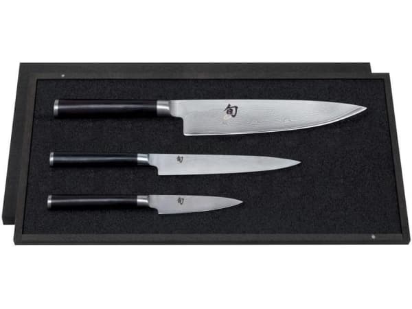kai DMS-310, Kniv / Skjærer eske sett, Stål, Tre, Sølv, Sort, Tre