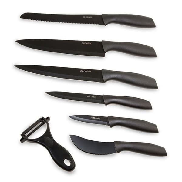 Knivsæt Cecotec Titanium Sort 7 Dele