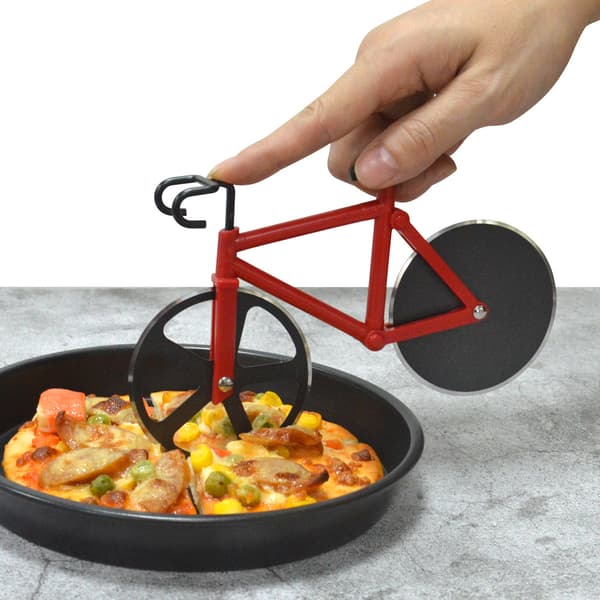 Sykkelpizzaskjærerhjul, pizzakniv i rustfritt stål