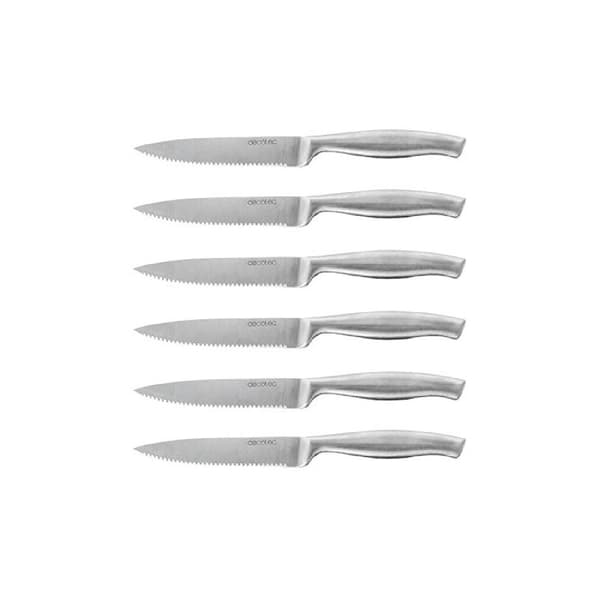 Cecotec Set of 6 professional serrated meat knives, with 2-mm thick blade.