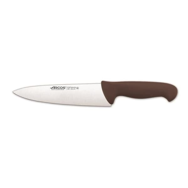 Kockkniv Arcos Color - Prof 292128 i Nitrum rostfritt stål och mangobrun polypropen ergonomisk med 20 cm blad,