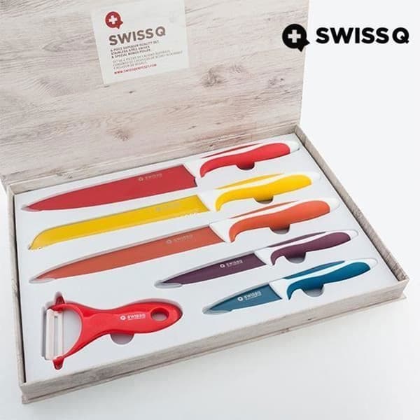 Swiss Q 6-delade keramiska knivar