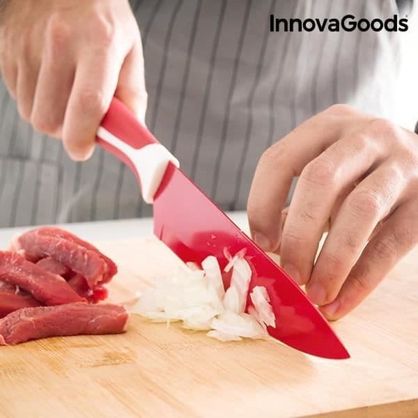 Set med knivar och skalare i rostfritt stål med keramisk beläggning (6 stycken) - Kit Professionel kniv