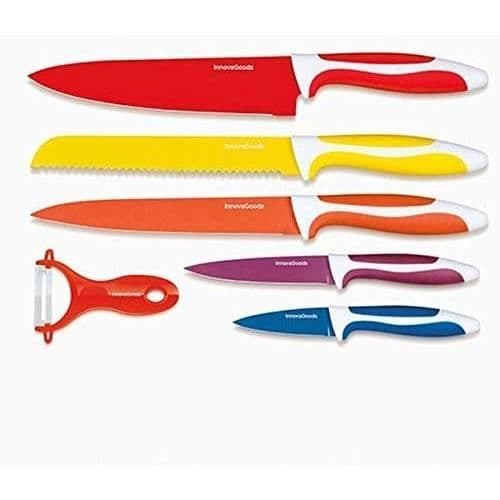 InnovaGoods-set med knivar och skalare, rostfritt stål, flerfärgat, 38x 24x 3cm[530]