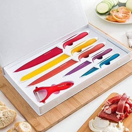 InnovaGoods-set med knivar och skalare, rostfritt stål, flerfärgat, 38x 24x 3cm[530]