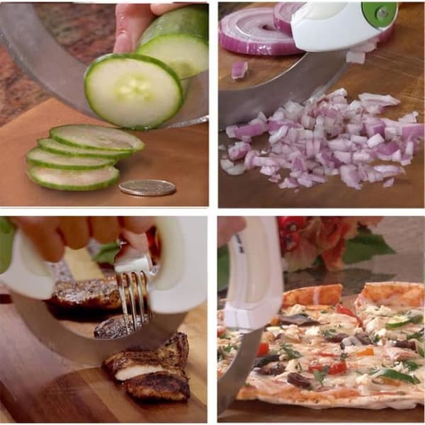 Kockkniv Kök Grönsakscirkulär rullkniv Pizza Universal Fruktkniv Ost Köttrullning
