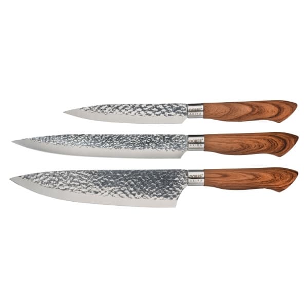 Akira Knife Set Brown Handle, 3 pieces - Dorre