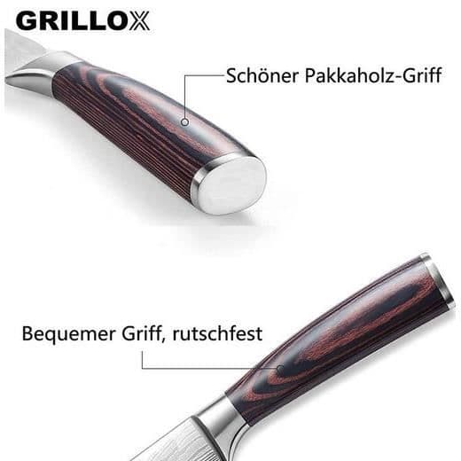 MAVURA köttkniv »GRILLOX köttkniv sniderkniv professionell kockkniv 20cm kökskniv kökskniv