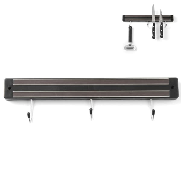 Magnetlist för knivar med krokar, längd 300 mm - Hendi 820209