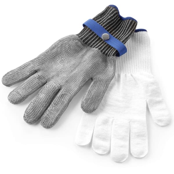 Anti-cut ovnhandske i rustfrit stål, størrelse M - Hendi 556665