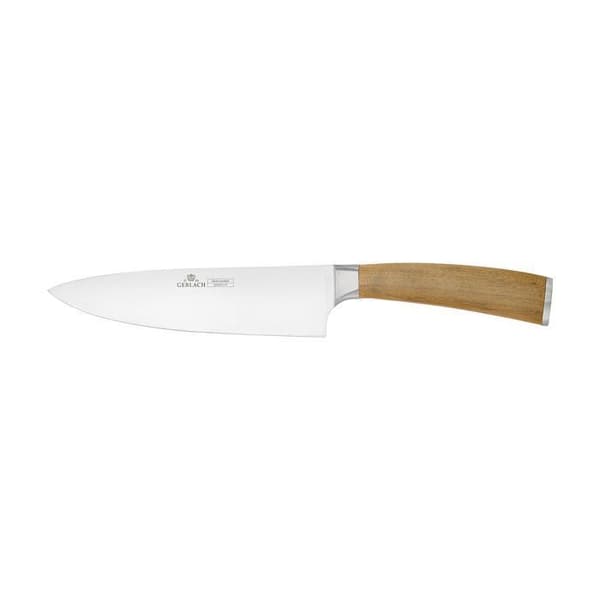 Set med 5 Gerlach knivar, rostfritt stål, ekblock, Natur