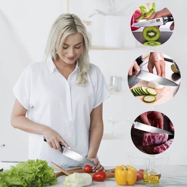 Köksknivset - SHAN ZU - Set med 3 kockknivar 200 mm kökskniv 153 mm skalkniv 95 mm