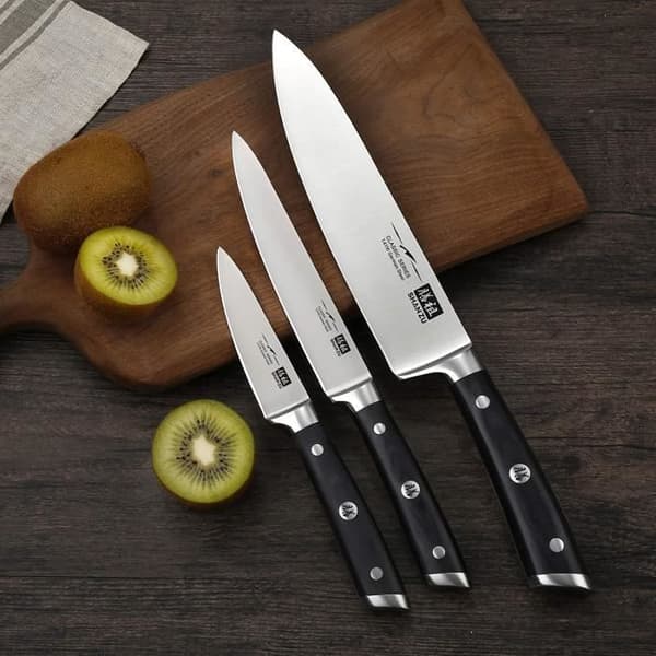 Köksknivset - SHAN ZU - Set med 3 kockknivar 200 mm kökskniv 153 mm skalkniv 95 mm