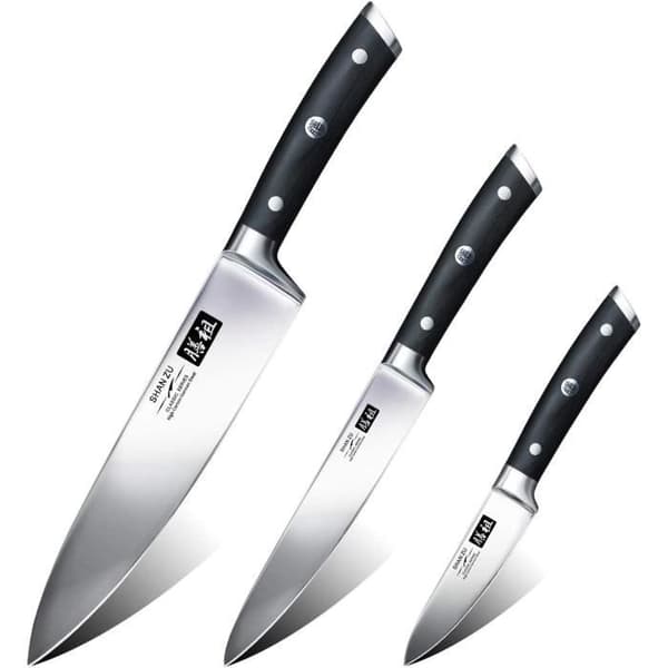Köksknivset - SHAN ZU - Set med 3 kockknivar 200 mm kökskniv 153 mm skalkniv 95 mm