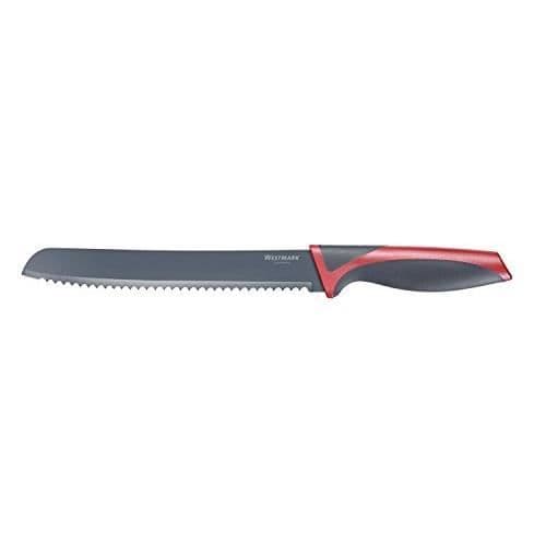 Westmark 14552280 Brödkniv med bladskydd, PP-INOX-TPE, svart-röd, 32,7 x 3,6 x 2 cm