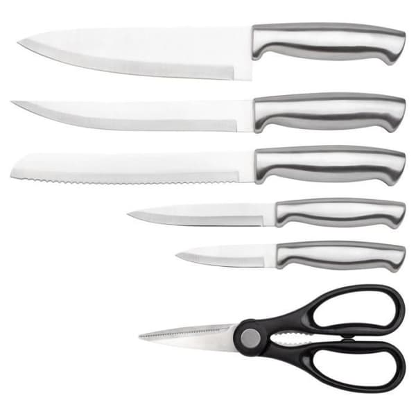 Classbach C-MBS4018-Vit 7-delat vit knivset med stativ
