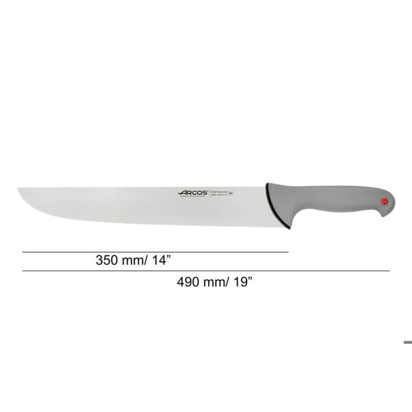 Slaktkniv Arcos Color - Prof 240700 i Nitrum rostfritt stål och mango Polypropen ergonomisk och 35 cm blad,
