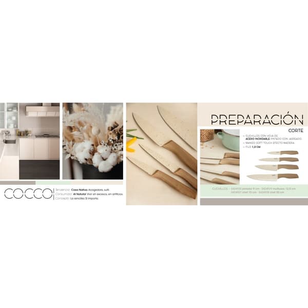 Kokkekniv Quid Cocco Brun Metal 15 cm (Pack 12x)