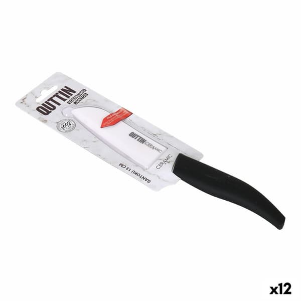 Kökskniv Quttin Santoku Ceramic Vit Svart 13 cm (12 antal)