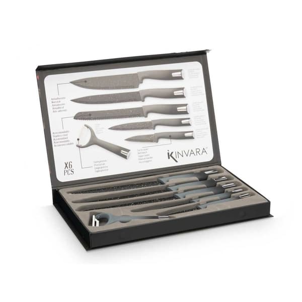 Knivset Kinvara KT211035 Svart Rostfritt stål polypropen 6 Delar (6 antal)