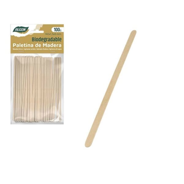 Sæt af kaffeskeer Algon Træ 100 Dele 140 x 1,3 x 5 mm (24 enheder)