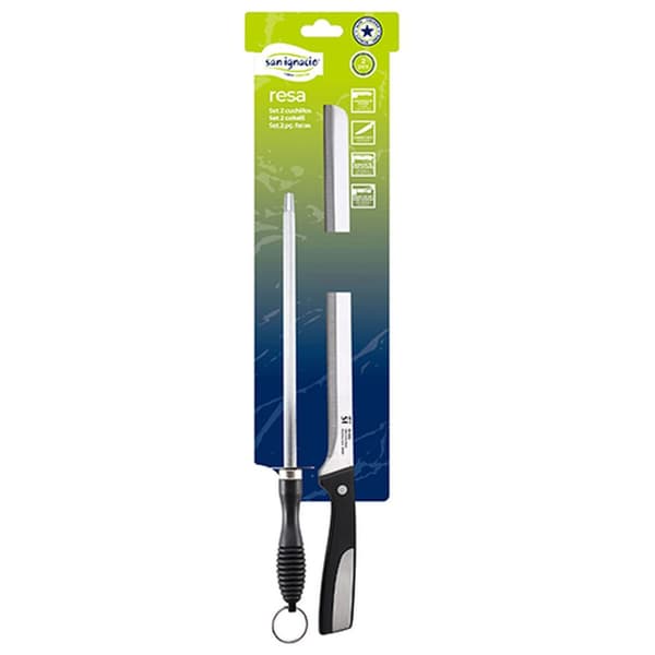 Skinkekniv San Ignacio SG-4362 Rustfrit stål Chaira 2 Dele