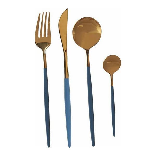 Bestikk-sett Kinvara BST-CT022 Grå Gyllen Rustfritt stål 16 x 5 x 24,5 cm